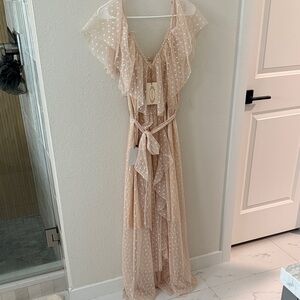 Joyfolie Elegant Polka Dot Ruffle Dress